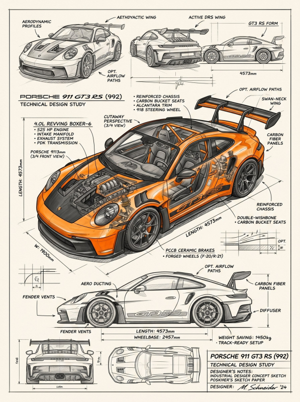 Картина "GT3 RS Precision Code" - фото №2