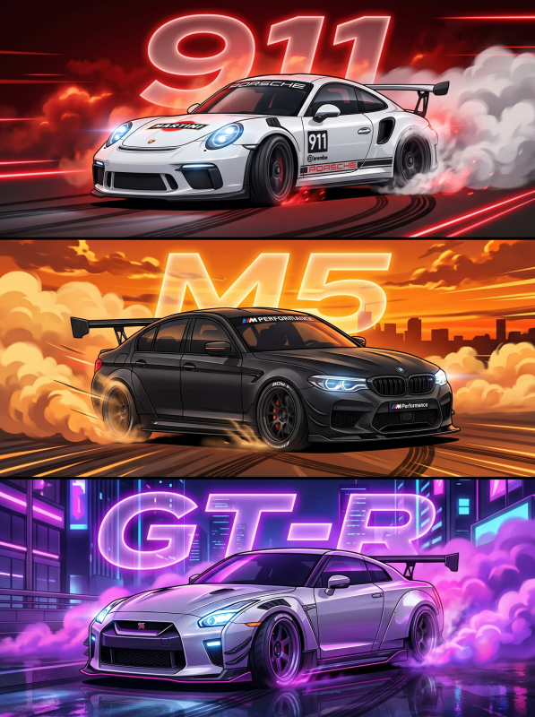 Картина "Legends of Speed Trio" - фото №2