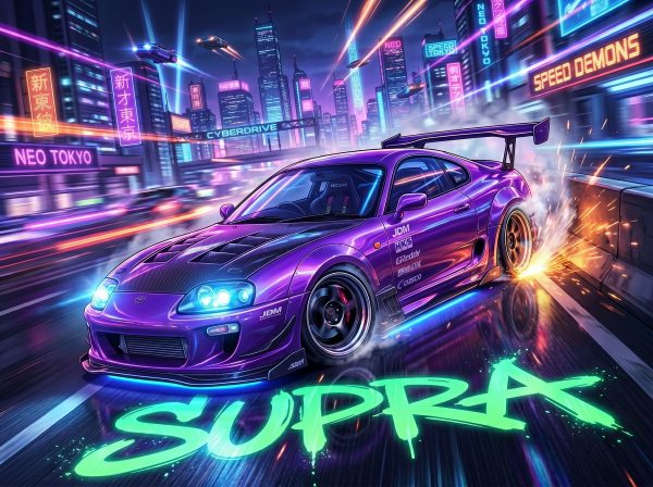 Картина "Tokyo Violet Rush" - фото №2
