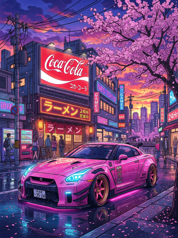 Картина "Drift Sakura" - фото №2