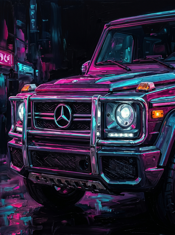Картина «Неоновий Mercedes G-Class» - фото №2